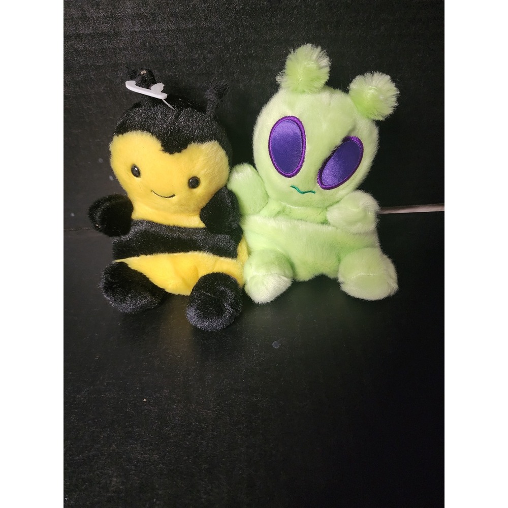 Aurora World Palm Pals Bee and Alien Plush Bundle Set Yellow Green Purple